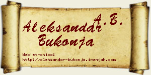 Aleksandar Bukonja vizit kartica